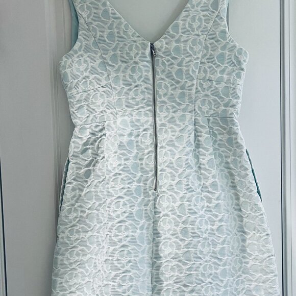 Betsey Johnson- Ice Blue and White Cocktail Dress - Picture 3 of 3